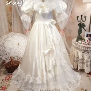 Gothic Wedding Dresses Renaissance Fairy Medieval Lace Boho Bride Gown